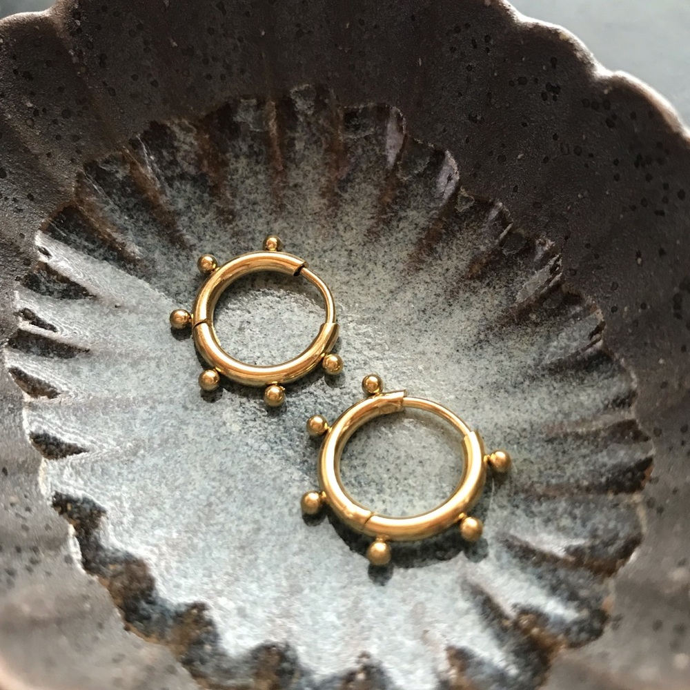 Small Dotted Hoops - NEW, NEVER WORN